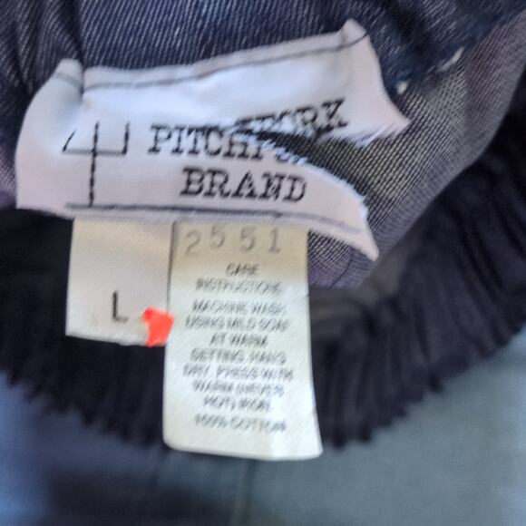 Vintage Pitchfork Denim Skirt Womens L Blue Button Front Pleated Prairie Cottage - Picture 6 of 8